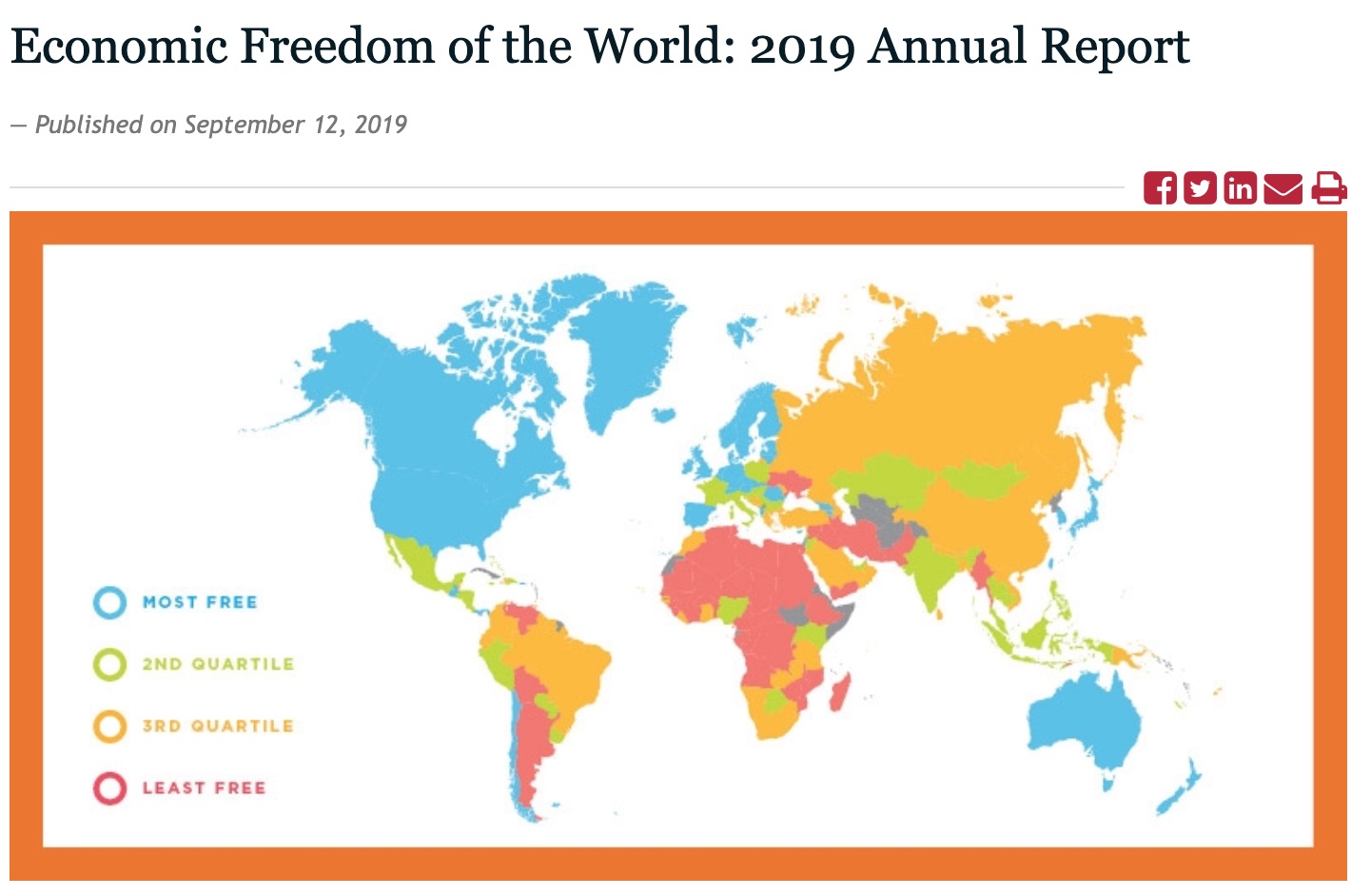 Карта экономической свободы. Economic Freedom 2019. Уровень экономической свободы по странам. Индекс экономической свободы стран.
